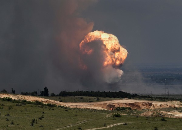지난 19일 발생한 크림반도 탄약고 폭발 사건. [AFP 연합뉴스]