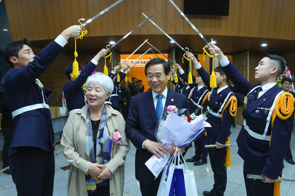 한남대학교는 지난 20일 정성균선교관에서 제17대 이광섭 총장 이임식을 개최했다. [한남대 제공] 