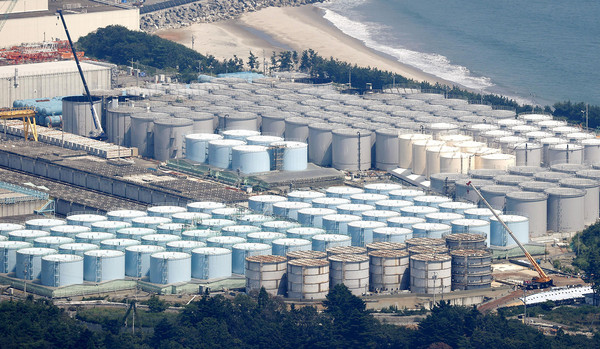 일본 후쿠시마 제1원전 오염수 탱크. [교도=연합뉴스 자료사진]