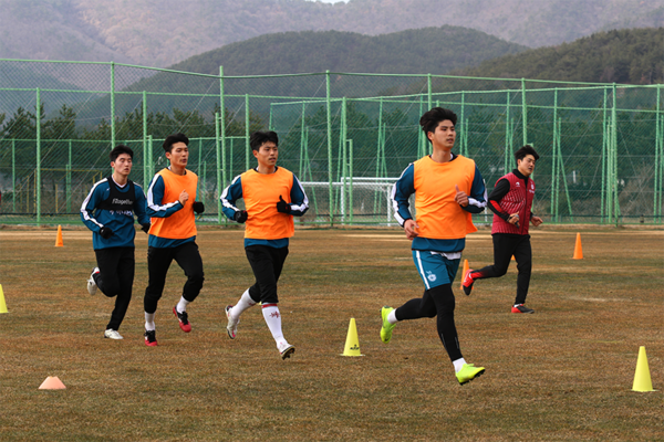 대전하나시티즌이 경남 거제에서 진행된 1차 전지훈련을 마무리했다. [대전하나시티즌 제공]